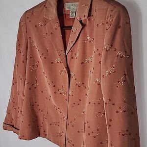 Norton McNaughton Soft Floral Rayon Blend Size 12 Jacket~Blazer